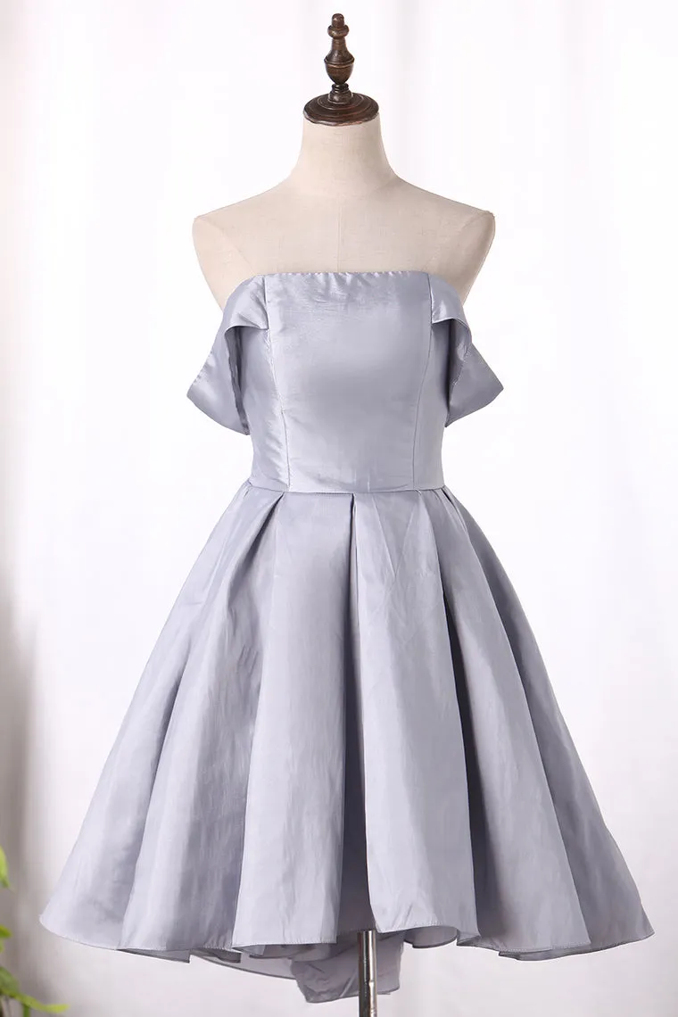2024 A Line Off The Shoulder Taffeta Cocktail Dresses Asymmetrical