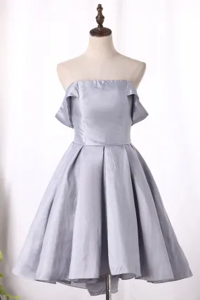 2024 A Line Off The Shoulder Taffeta Cocktail Dresses Asymmetrical
