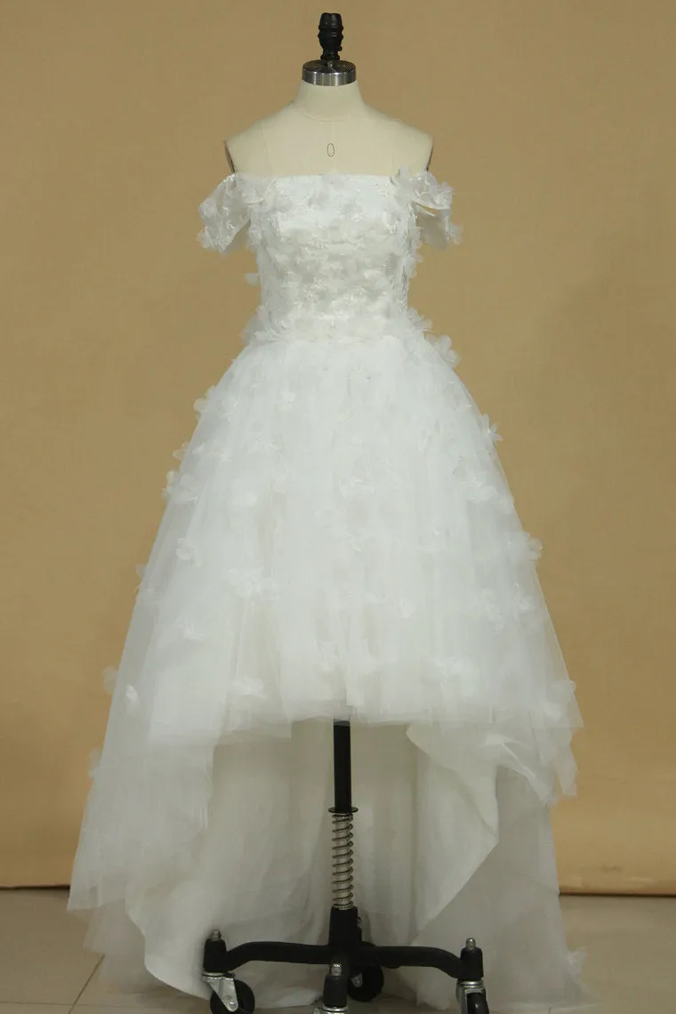 2024 Asymmetrical  Homecoming Dresses Off The Shoulder Tulle A Line
