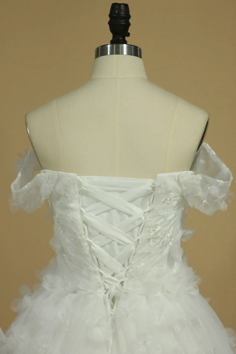 2024 Asymmetrical  Homecoming Dresses Off The Shoulder Tulle A Line