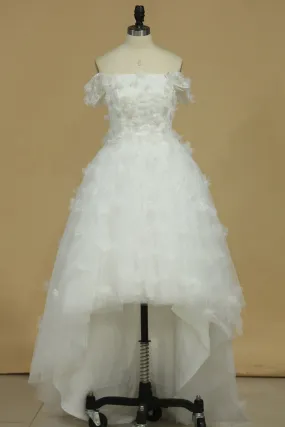 2024 Asymmetrical  Homecoming Dresses Off The Shoulder Tulle A Line