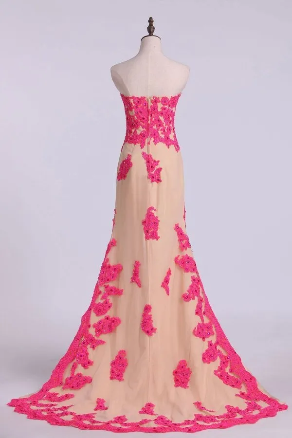 2024 Asymmetrical Prom Dresses Sheath Sweetheart With P43D5D1T