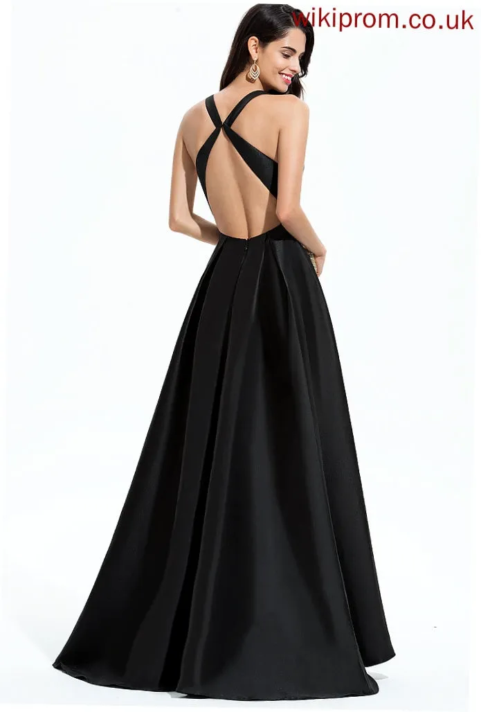 A-Line Asymmetrical Silhouette Fabric Straps&Sleeves Neckline V-neck Satin Length Ali Bridesmaid Dresses
