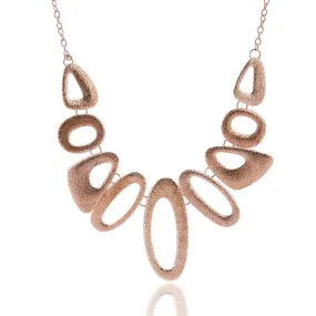 Asymmetrical Oval Metallic Modern Necklace