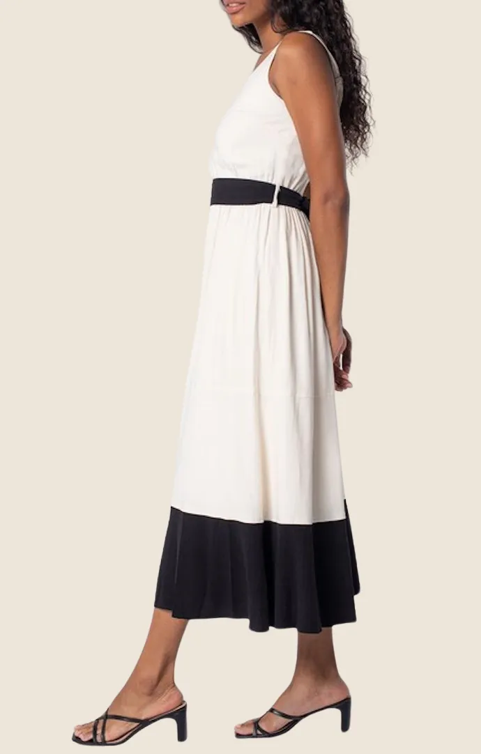 Avril Vanilla Color Block Dress