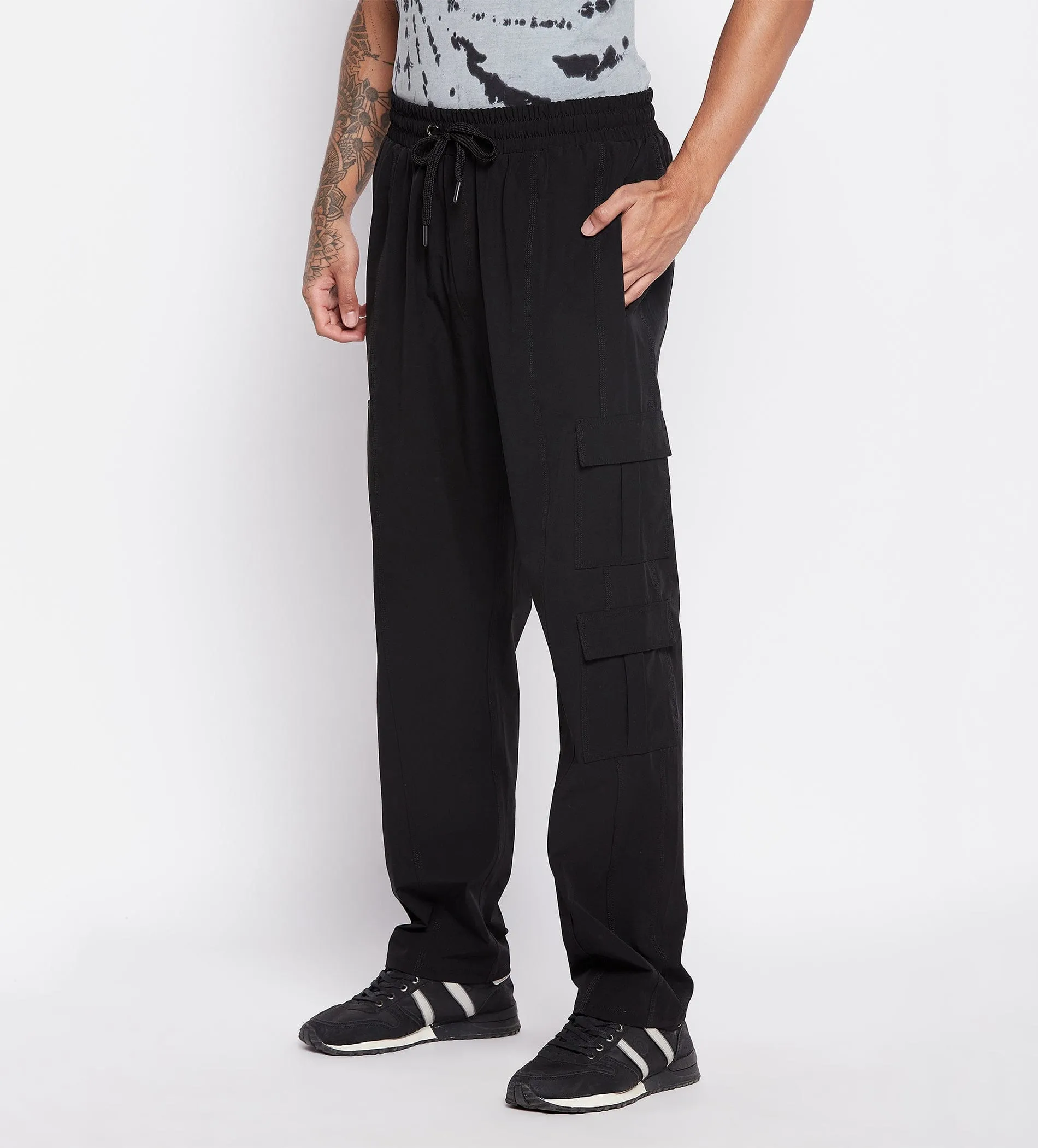 Black Comfy Cargo Pants for Men