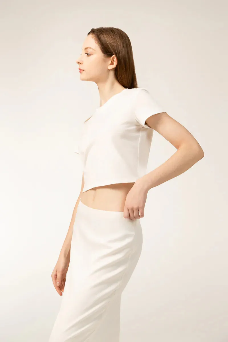 Body T-Shirt and PAIGE Maxi Skirt Set - White