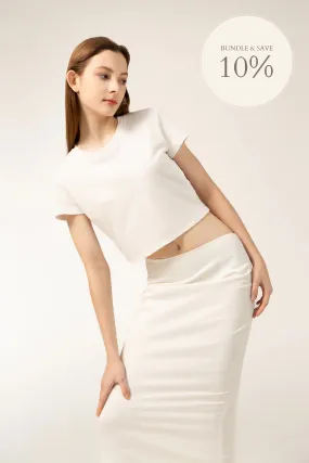 Body T-Shirt and PAIGE Maxi Skirt Set - White