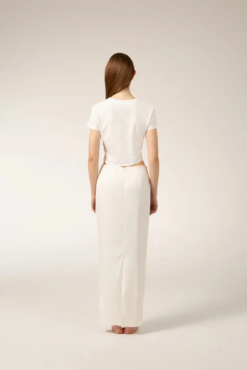 Body T-Shirt and PAIGE Maxi Skirt Set - White