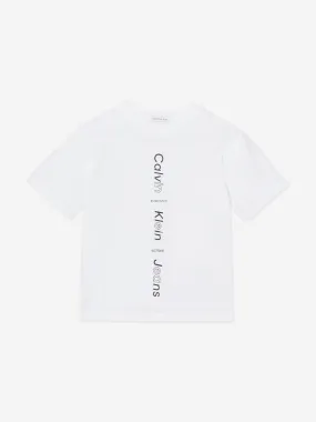 Calvin Klein Boys Maxi Logo Relaxed T-Shirt in White