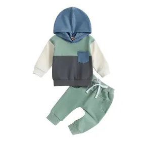 Color Block Hooded Baby Set