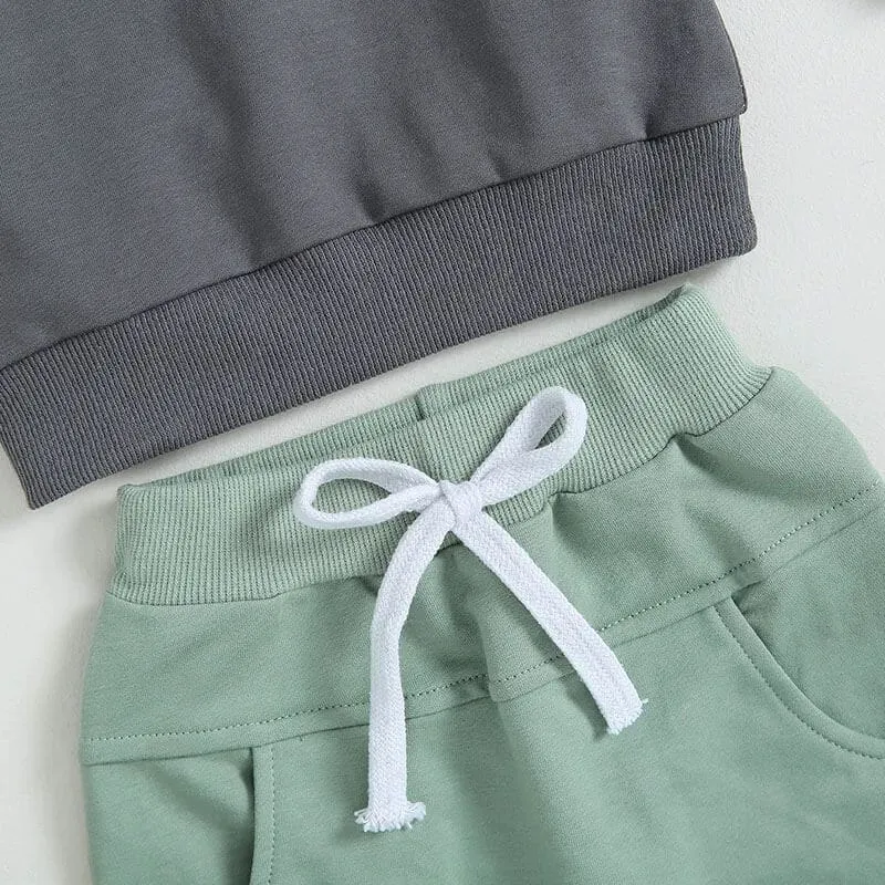 Color Block Hooded Baby Set