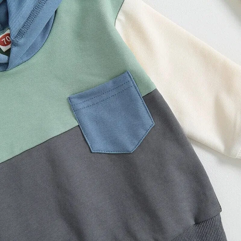 Color Block Hooded Baby Set