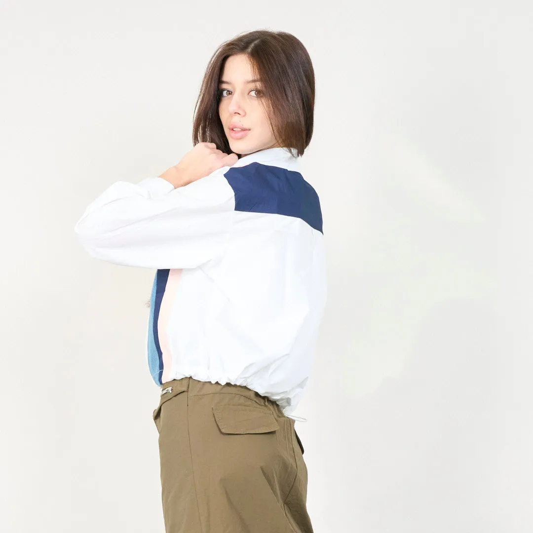 Color block patchwork cropped shirt wholesale