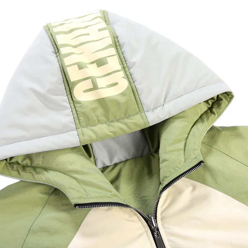 Color Block Patchwork Reversible Hooded Padded Coat