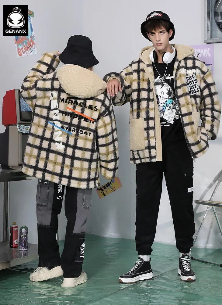 Color Block Pocket Embroidery Padded Coat