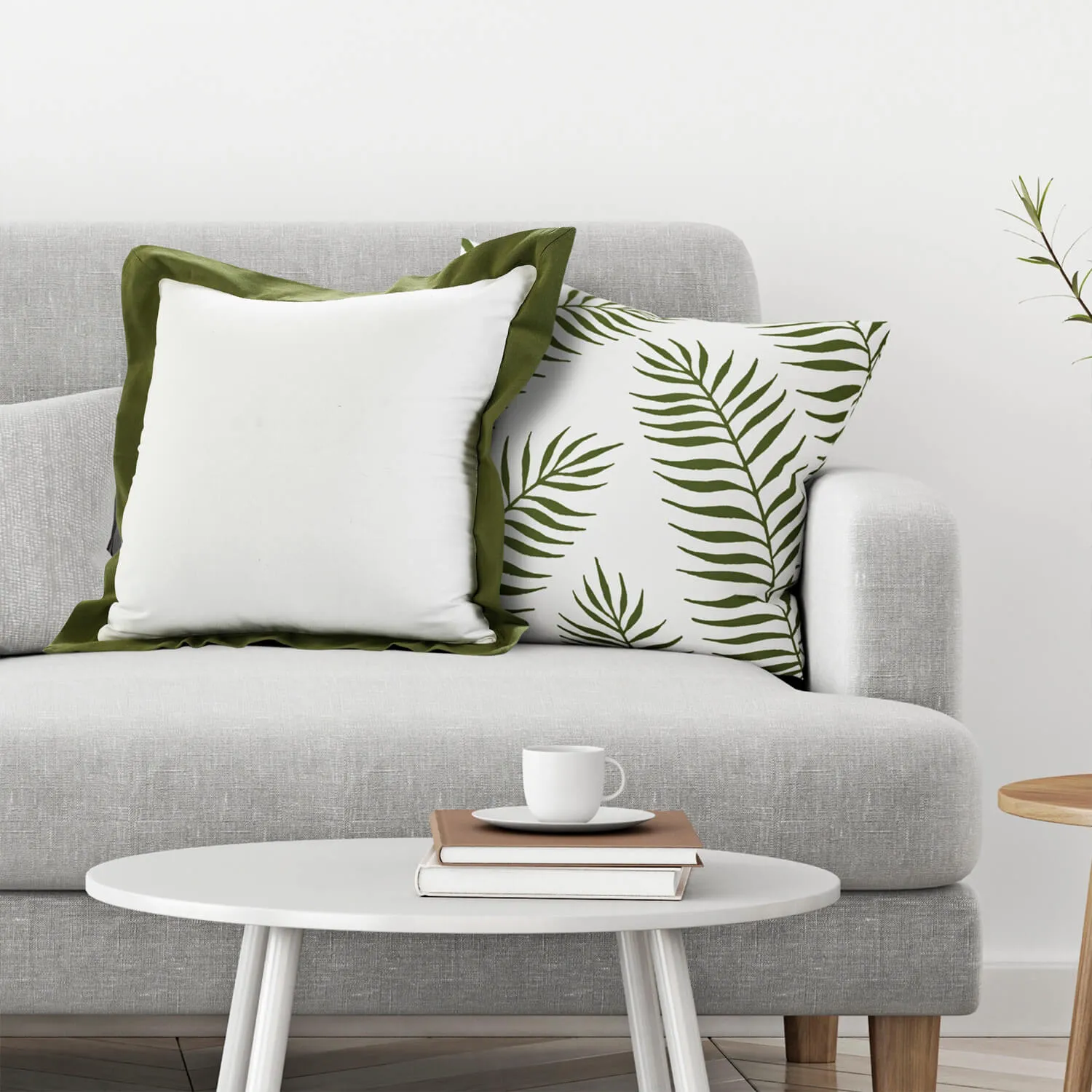 Color Border Square Throw Pillow