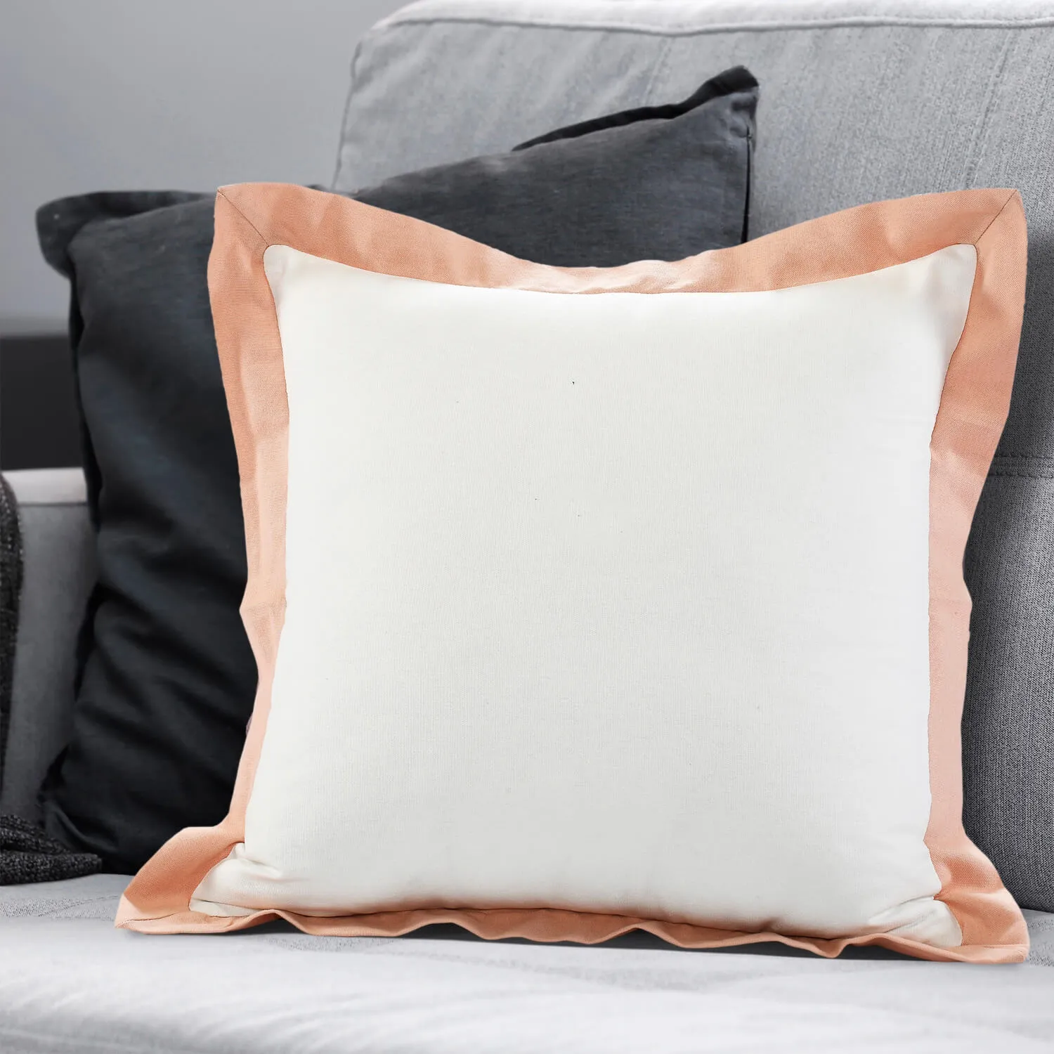 Color Border Square Throw Pillow