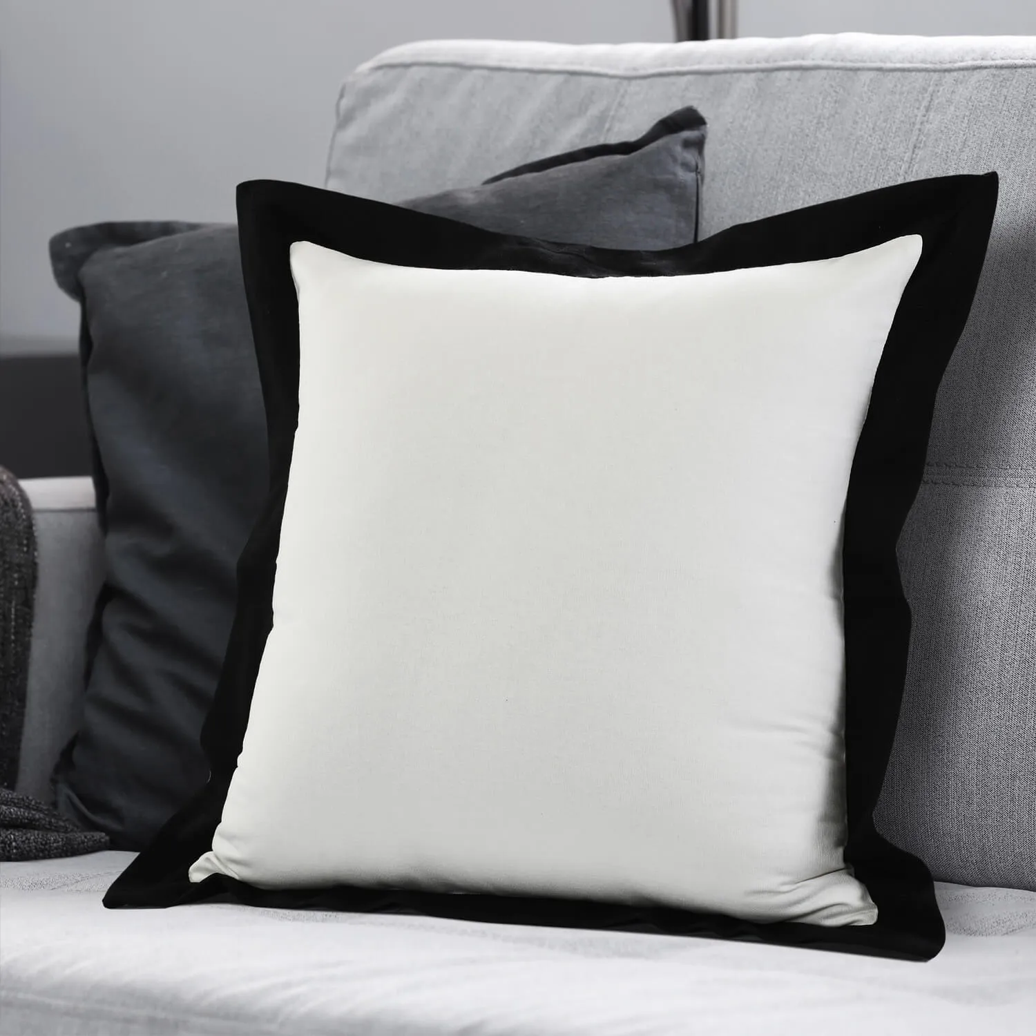 Color Border Square Throw Pillow