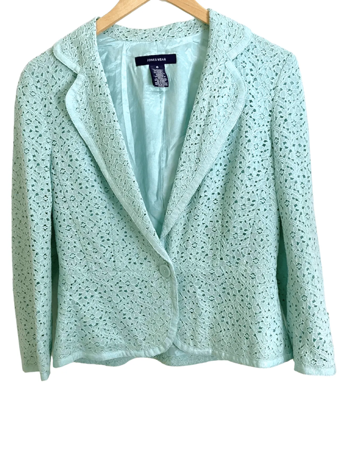 Dark Winter Icy Mint Lace Blazer