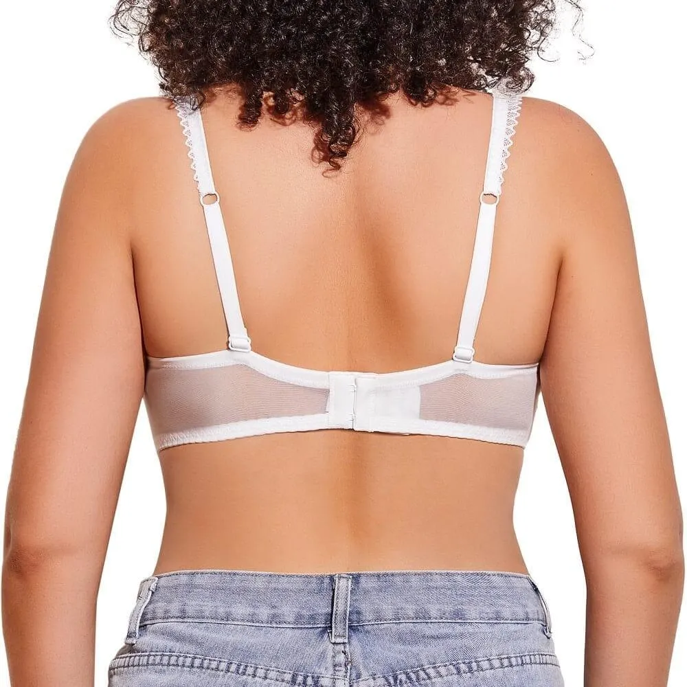 Delicate Sheer Lace Balconette Bra
