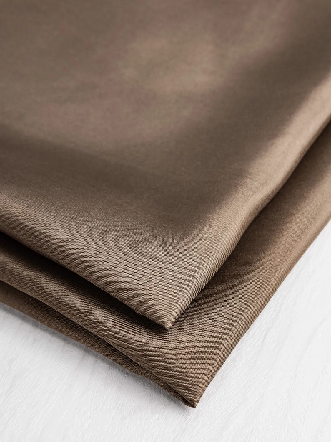 Designer Habotai Silk Deadstock - Mocha
