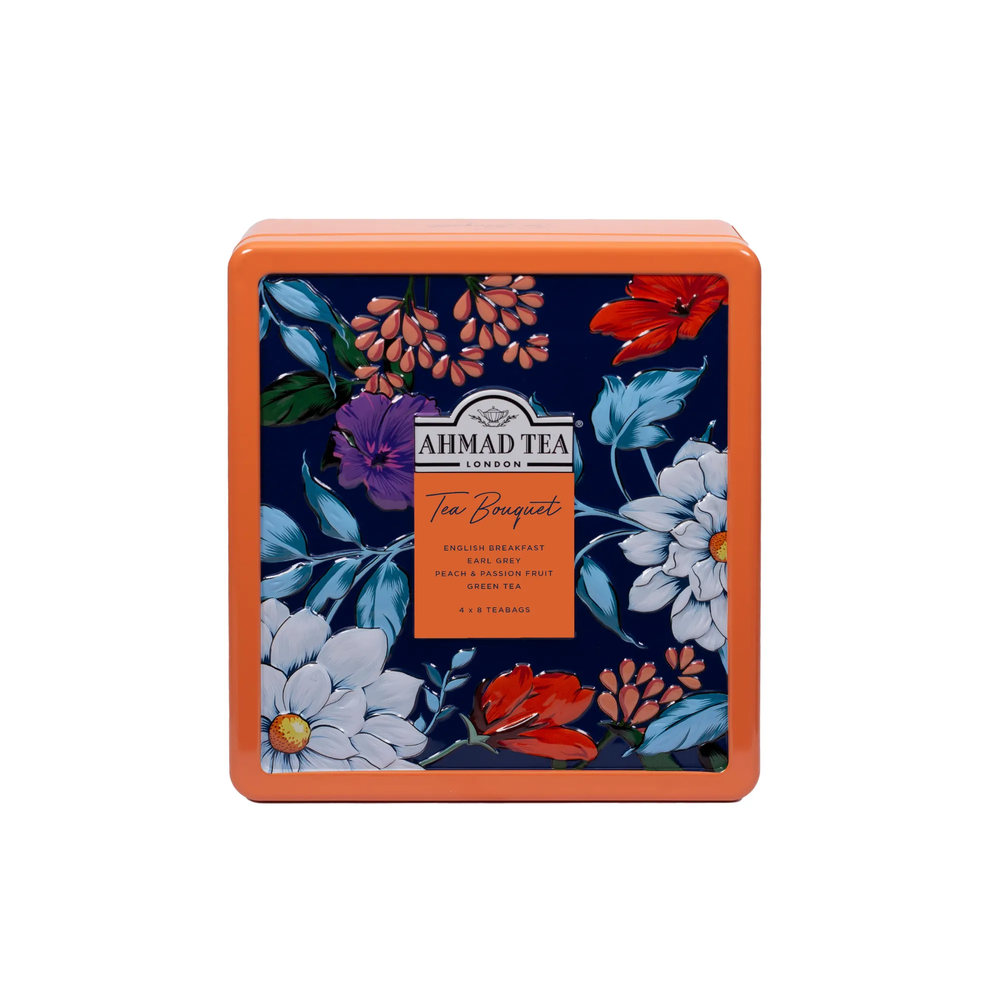 Floral Bouquet Tea Caddy (Orange)