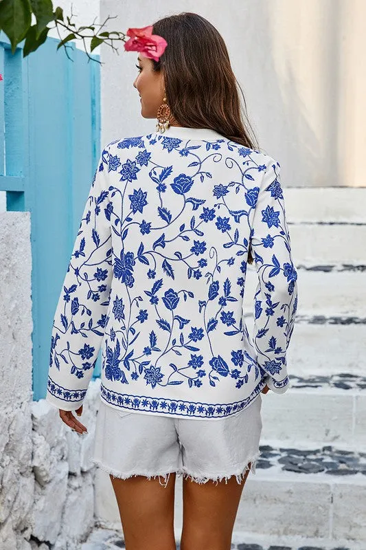 Floral Print Loose Fit Blouse