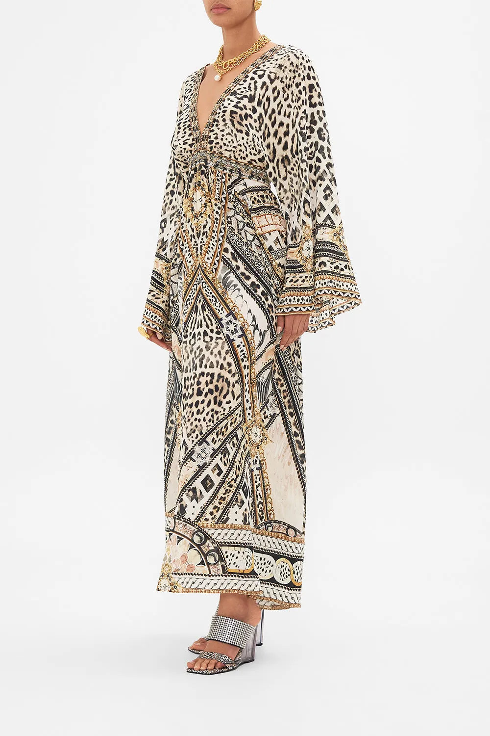 GATHERED KIMONO DRESS MOSAIC MUSE