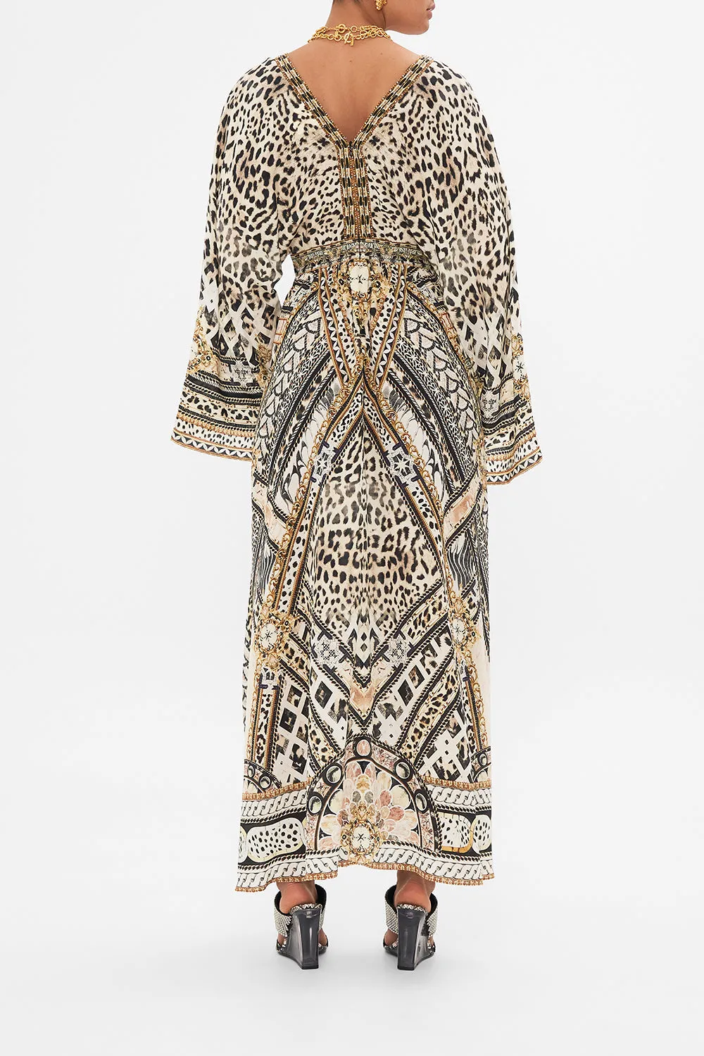 GATHERED KIMONO DRESS MOSAIC MUSE