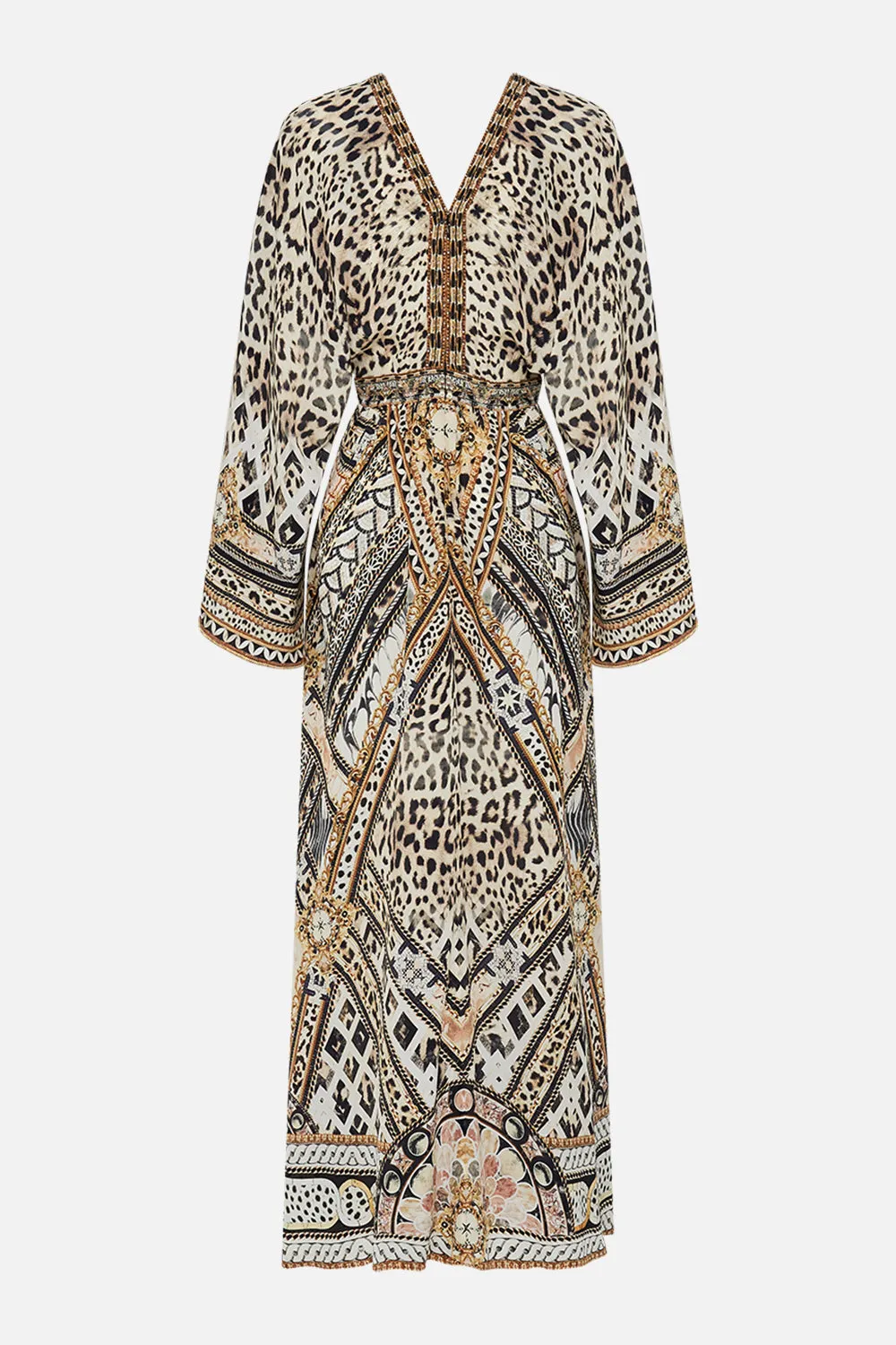 GATHERED KIMONO DRESS MOSAIC MUSE