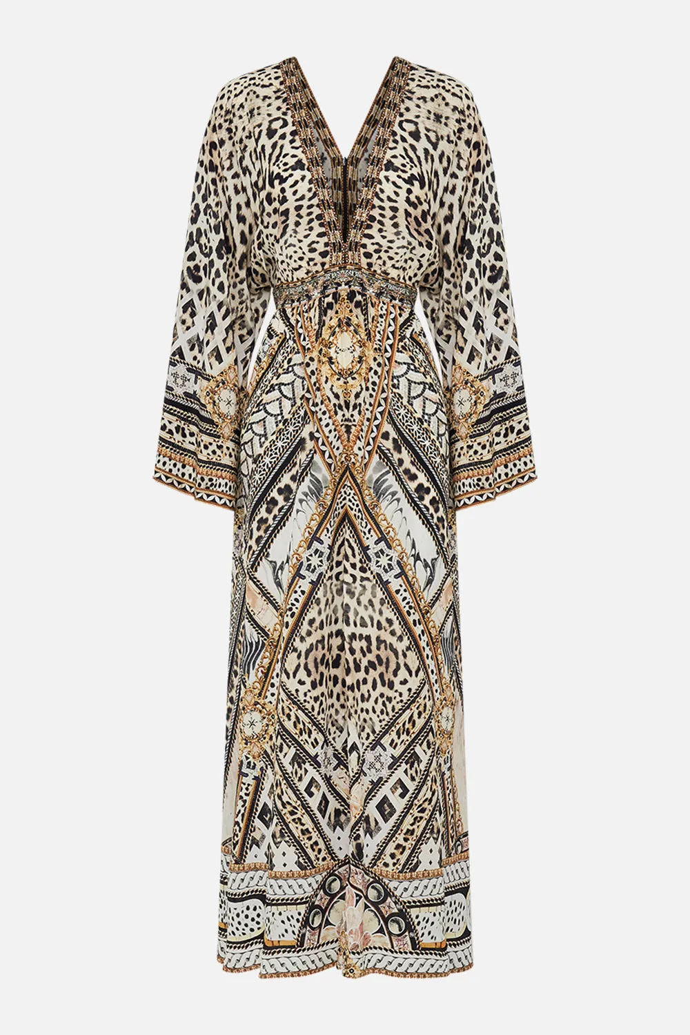GATHERED KIMONO DRESS MOSAIC MUSE
