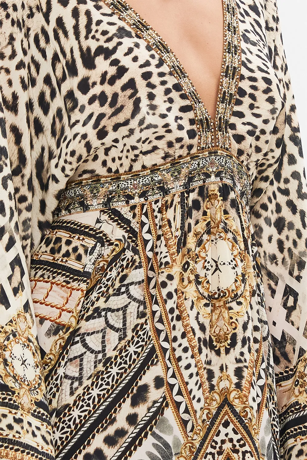 GATHERED KIMONO DRESS MOSAIC MUSE