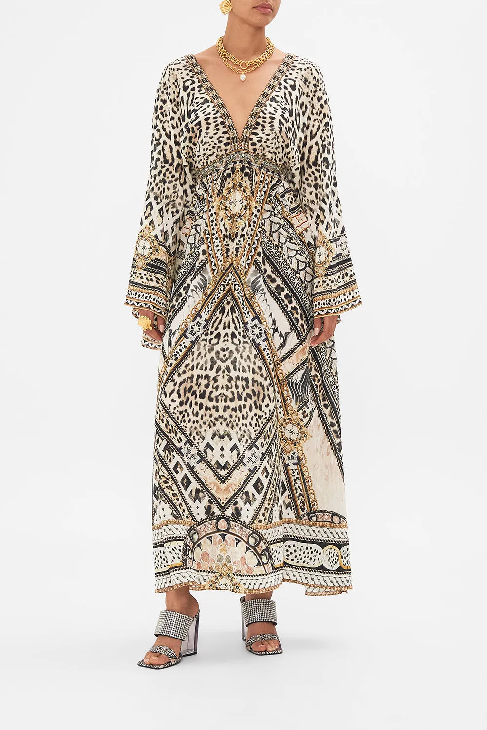 GATHERED KIMONO DRESS MOSAIC MUSE