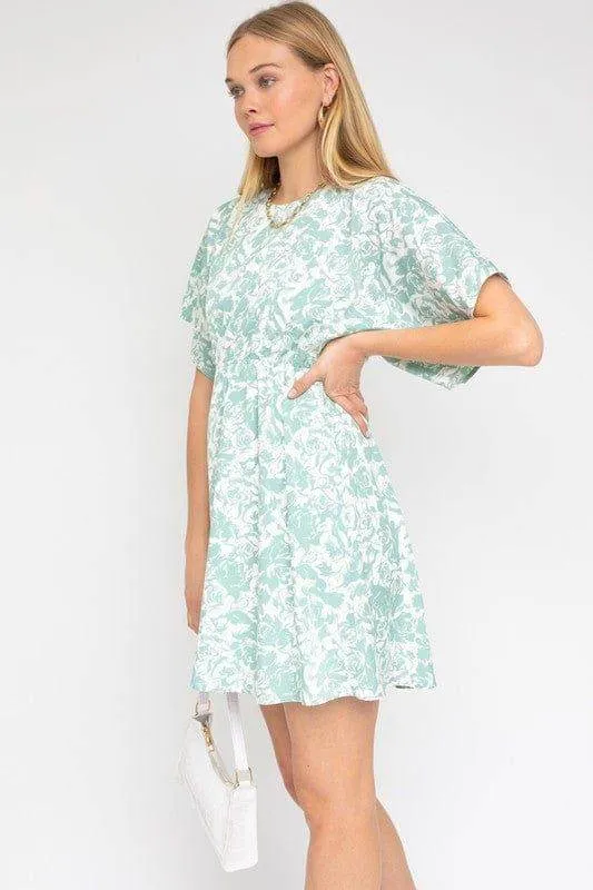 Gilli | Kimono Sleeve Floral Print Dress