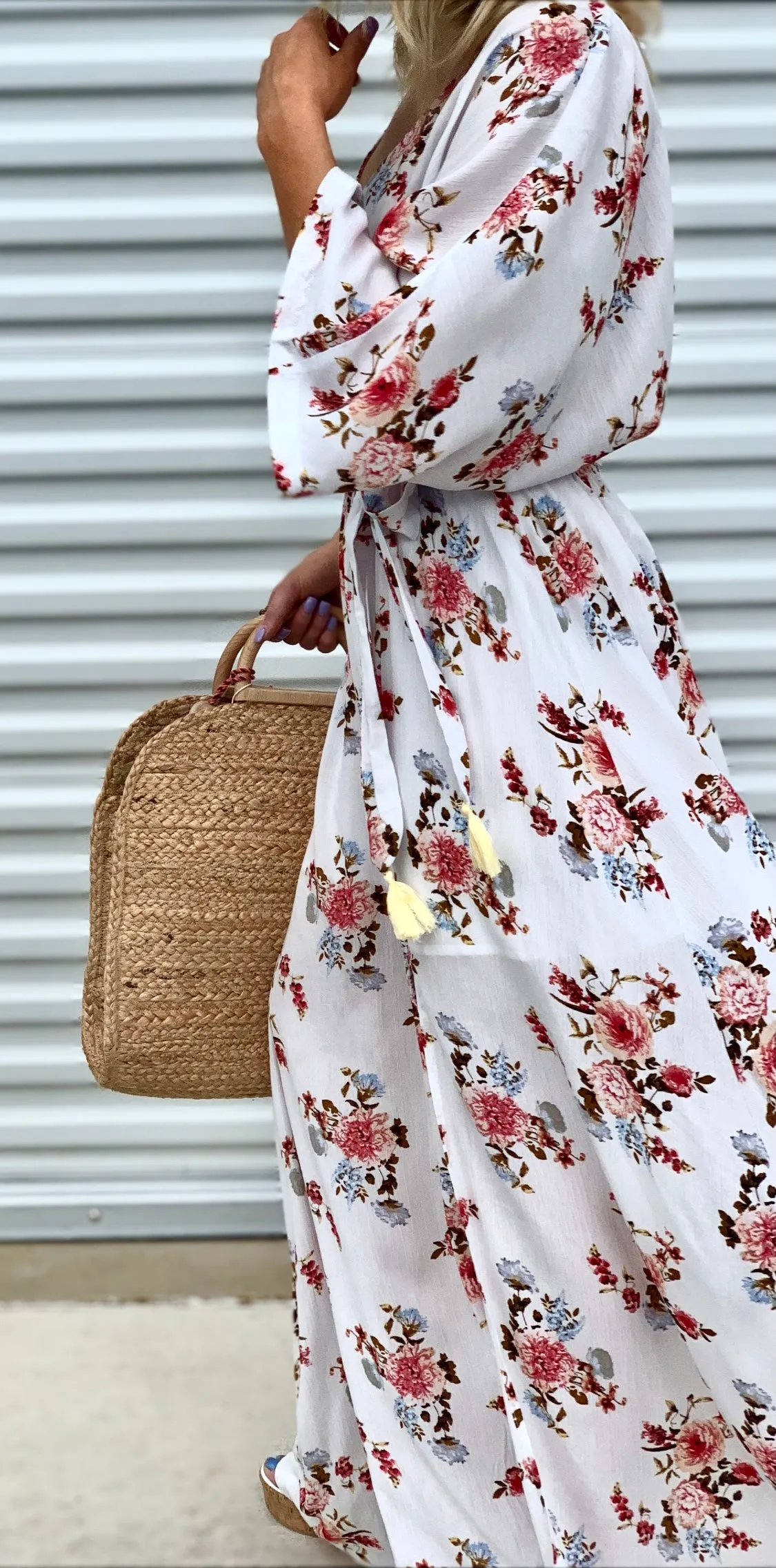 Go With The Flow Kimono Sleeve Maxi Dress