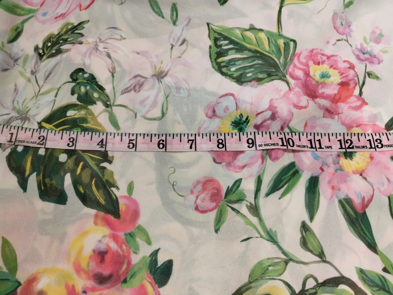 Imported Georgette digital print fabric 58" wide pastel floral [15882]
