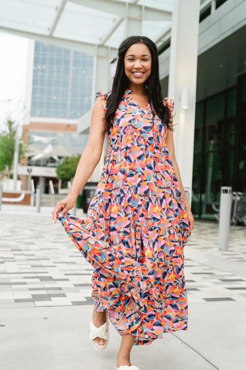 Josie Maxi Dress- Rainbow Floral
