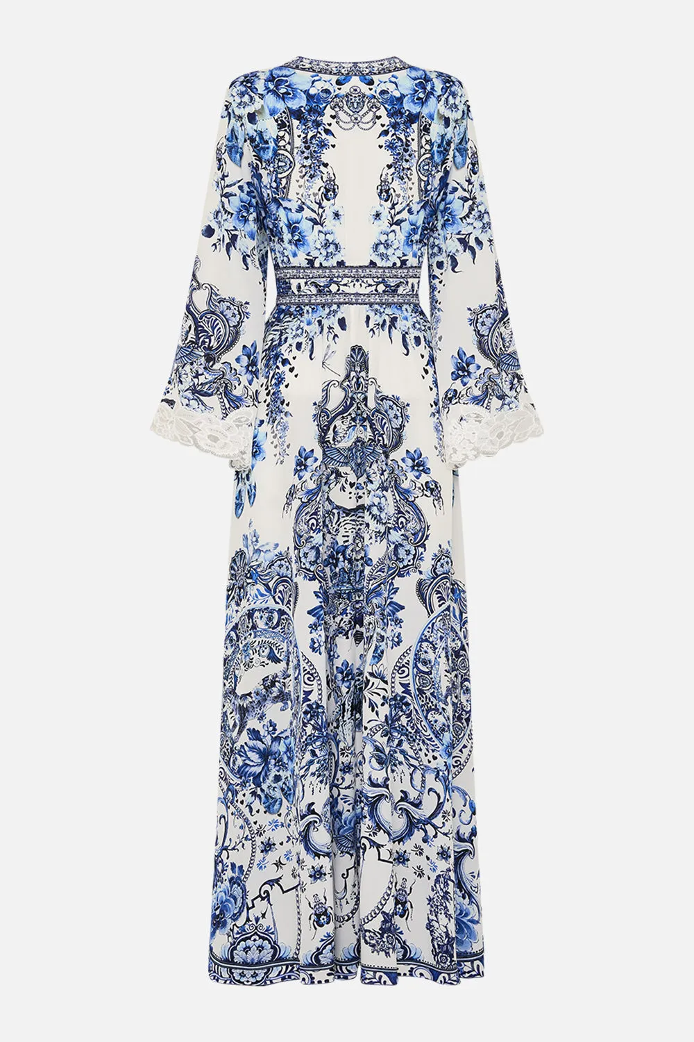KIMONO SLEEVE DRESS WITH SHIRRING DETAIL GLAZE AND GRAZE