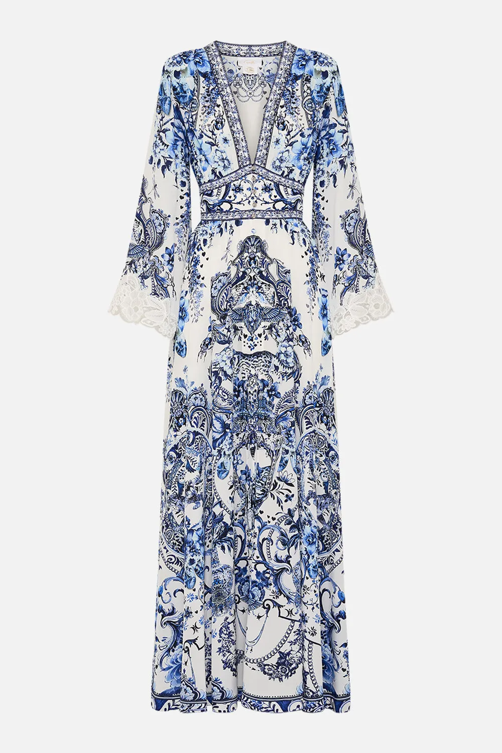 KIMONO SLEEVE DRESS WITH SHIRRING DETAIL GLAZE AND GRAZE