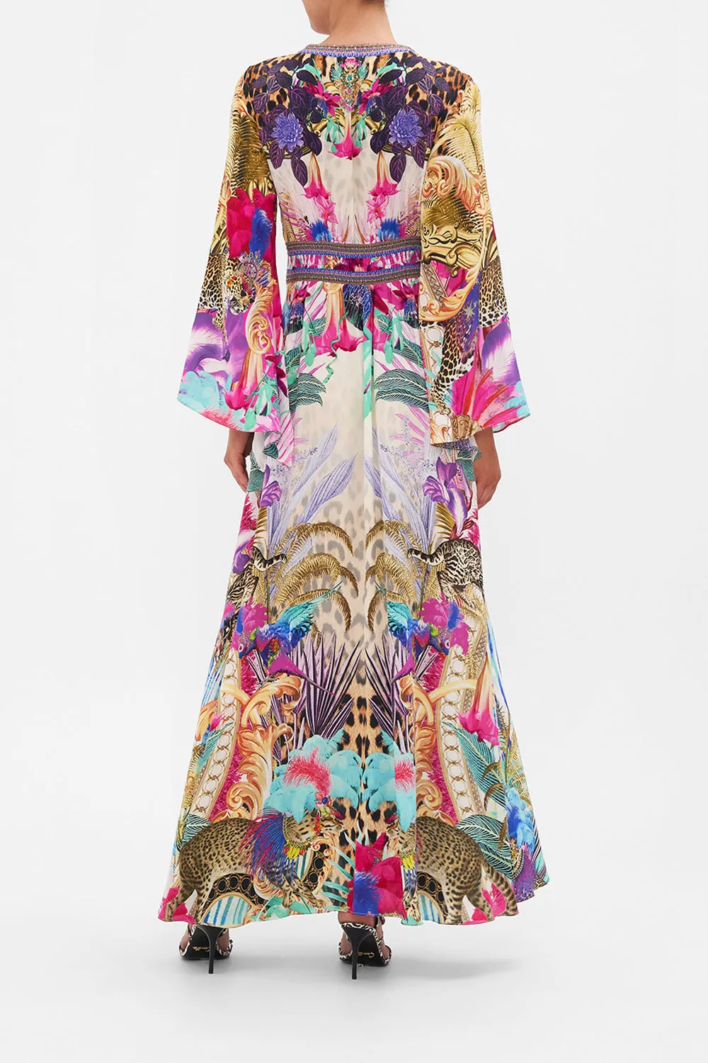 KIMONO SLEEVE DRESS WITH SHIRRING DETAIL MERRY GO ROUND