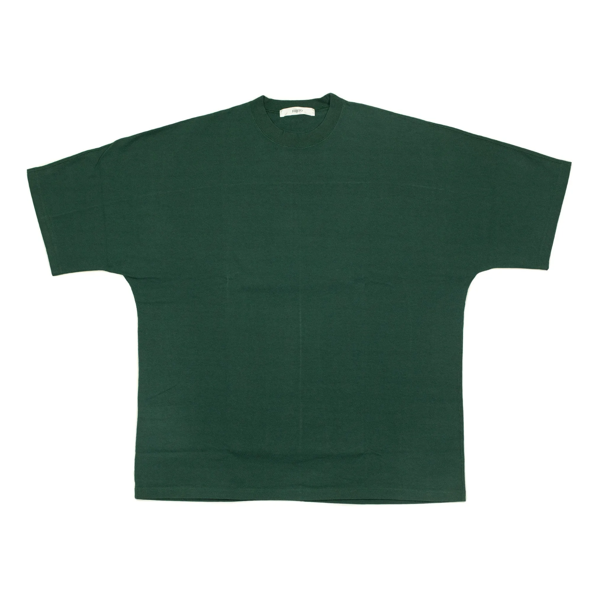 Kimono sleeve t-shirt in dark green cotton
