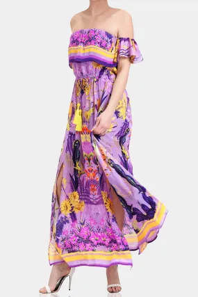 Lavender Off The Shoulder Maxi Dress