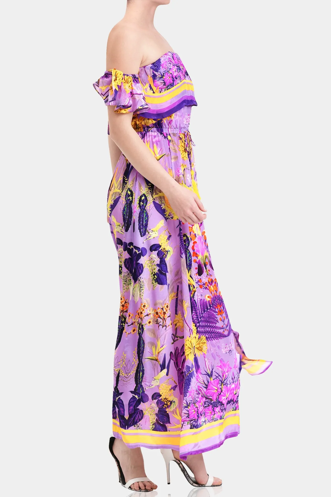 Lavender Off The Shoulder Maxi Dress