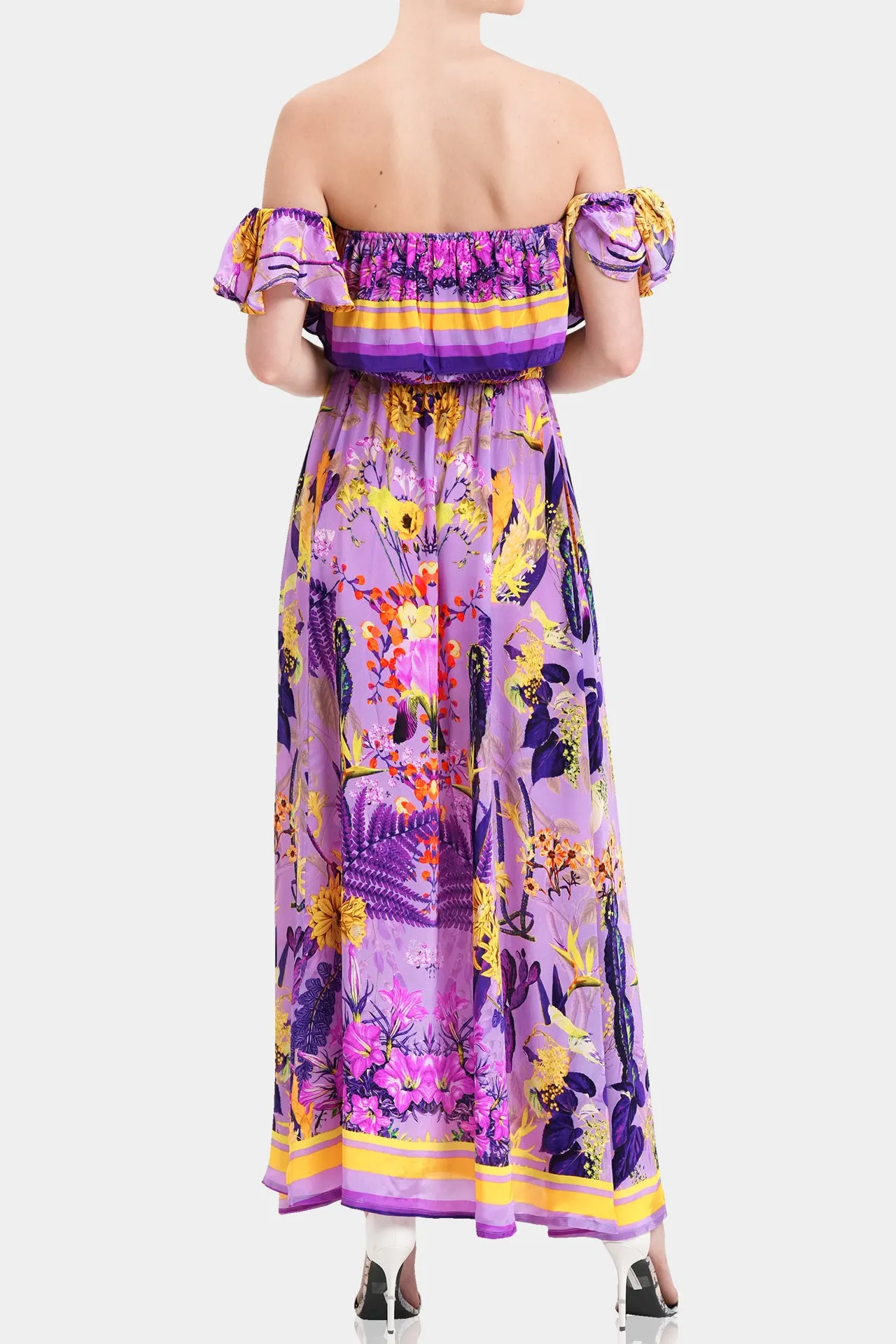 Lavender Off The Shoulder Maxi Dress