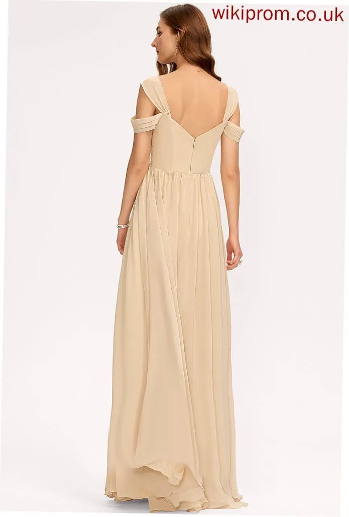 Length Floor-Length V-neck A-Line Fabric Silhouette Neckline ColdShoulder Pleated Embellishment Marlee Bridesmaid Dresses