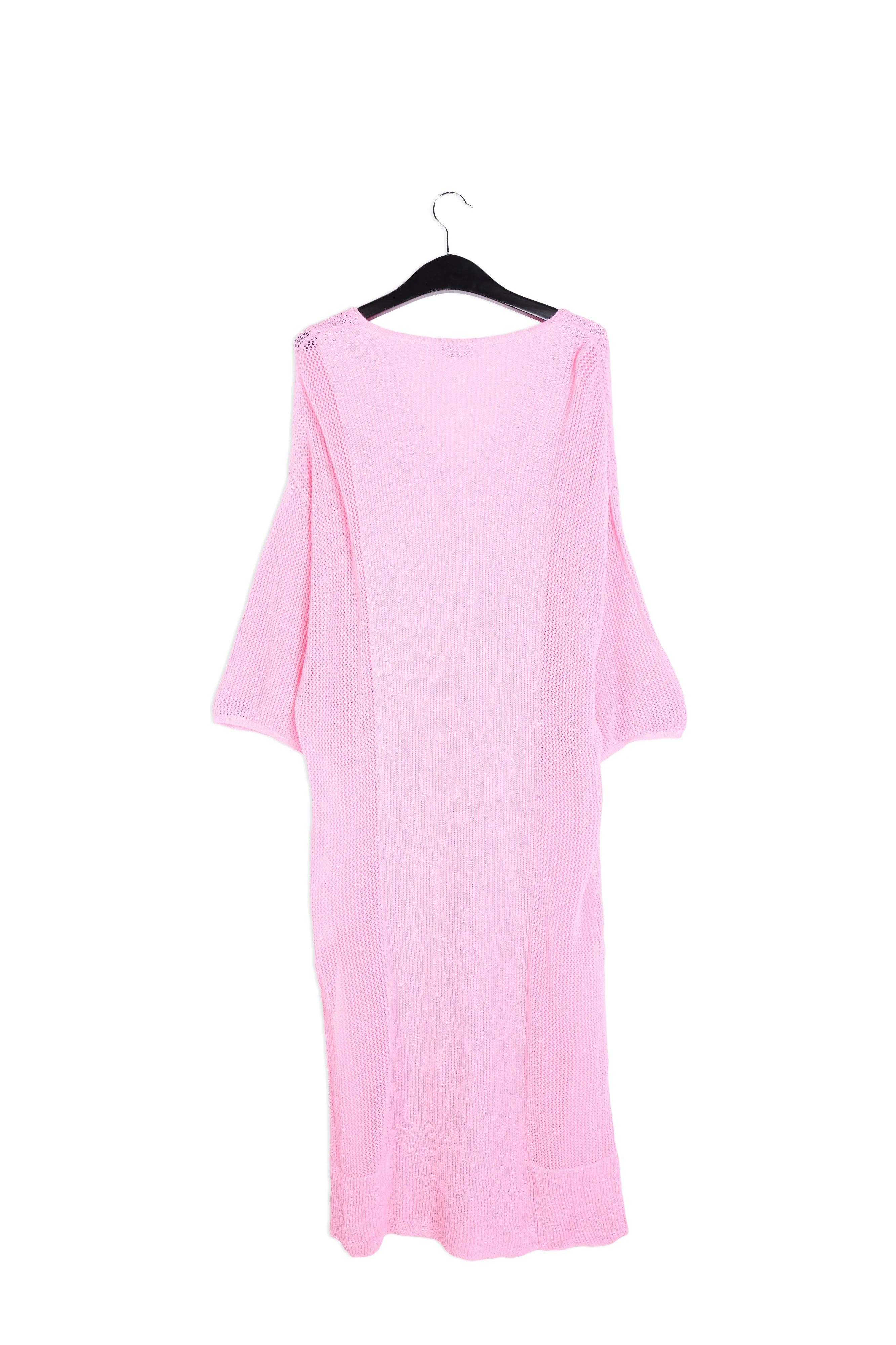 Light pink loose-fit knit kaftan dress