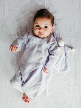 Muslin Side Snap Kimono - Lavender Stars