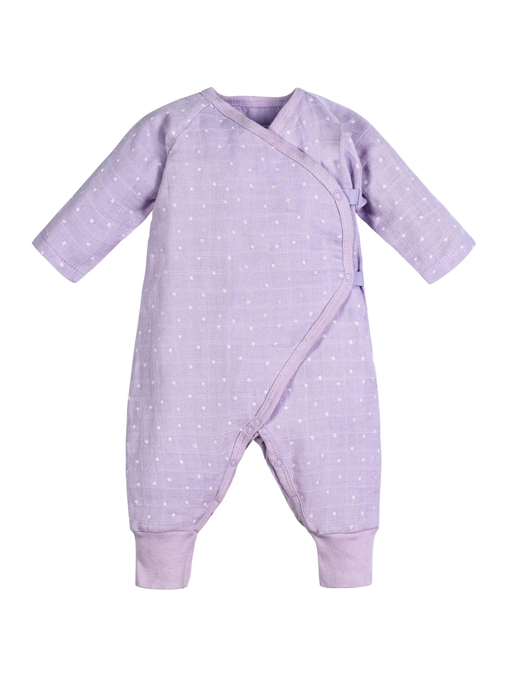 Muslin Side Snap Kimono - Lavender Stars