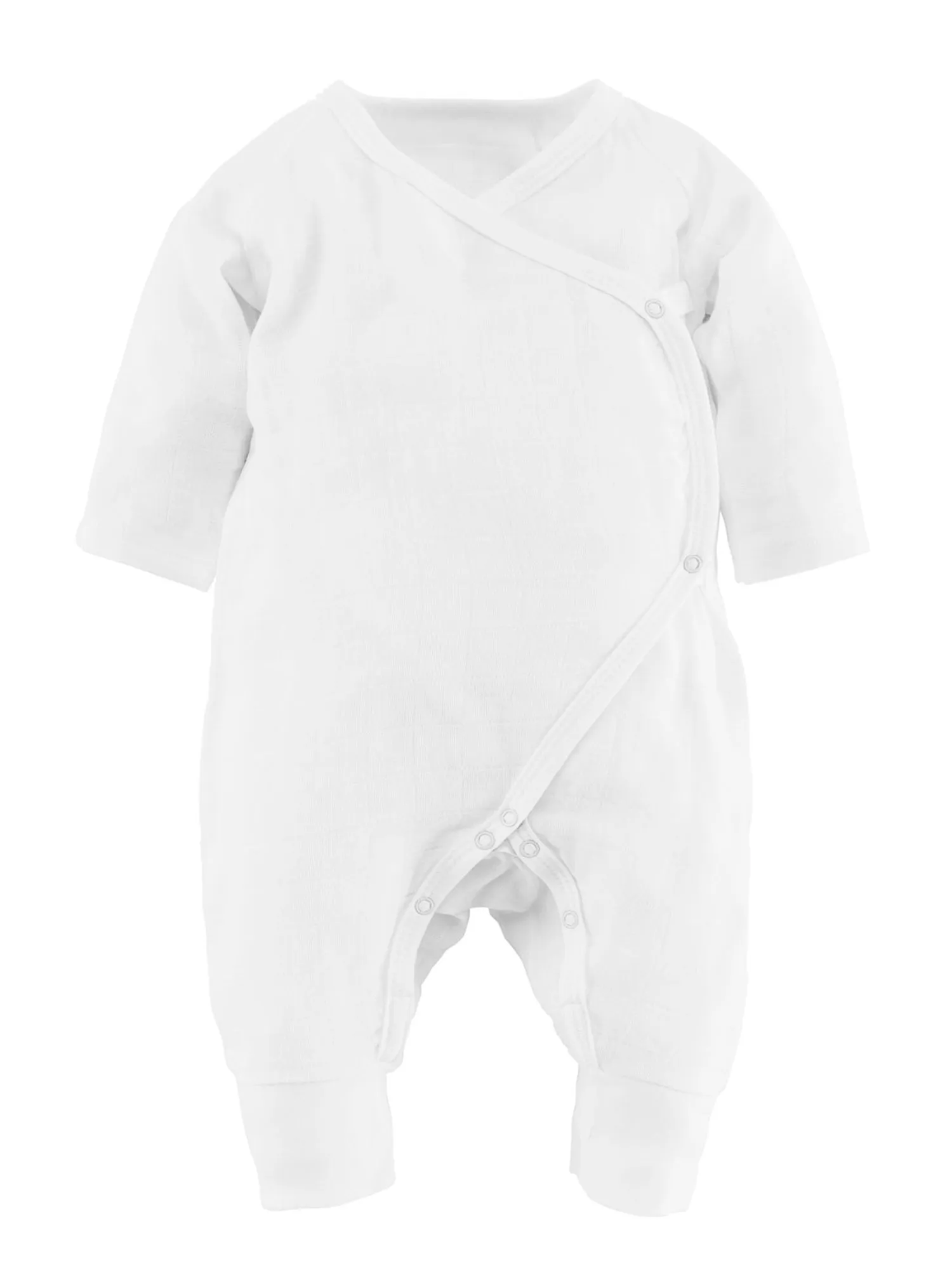 Muslin Side Snap Kimono - Organic White